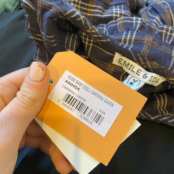 EMILE ET IDA Plaid Long Sleeve Dress - Picture 5 of 5